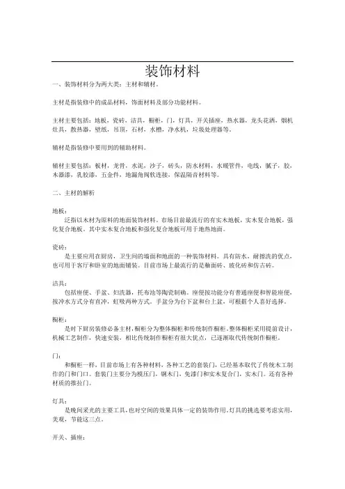 装饰材料大全