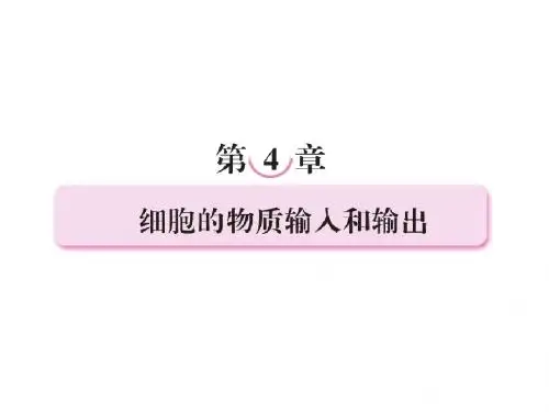 高考生物一轮复习第四章细胞的物质输入和输出4.1细胞的物质输入和输出课件新人教必修1