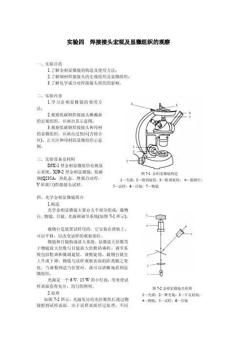 焊接接头宏观及显微组织的观察