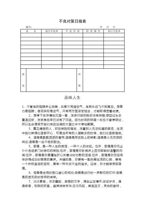 不良对策日报表.doc