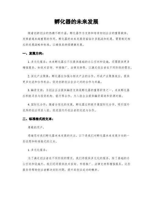 孵化器的未来发展
