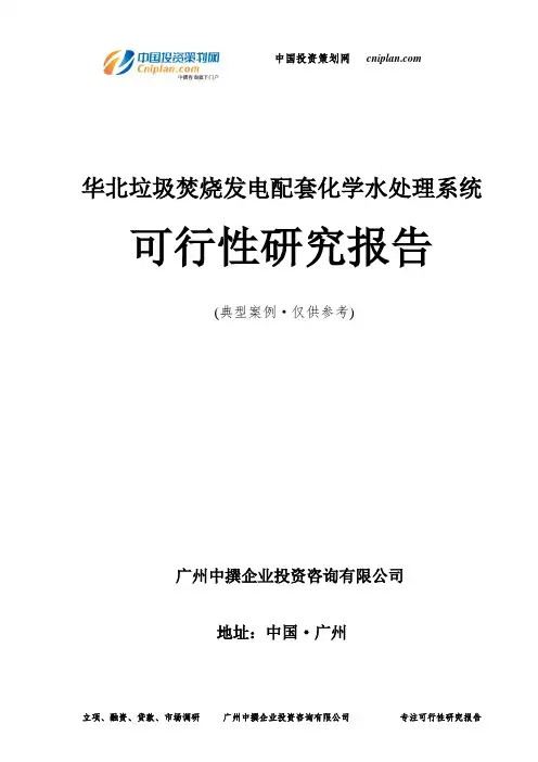 华北垃圾焚烧发电配套化学水处理系统可行性研究报告-广州中撰咨询