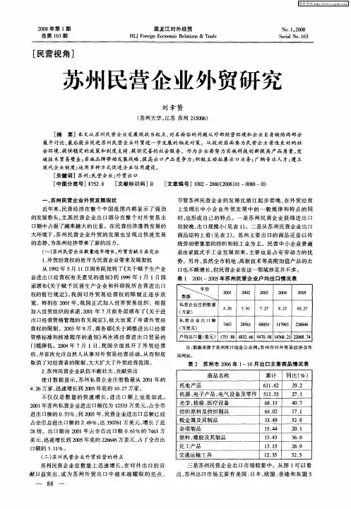 苏州民营企业外贸研究