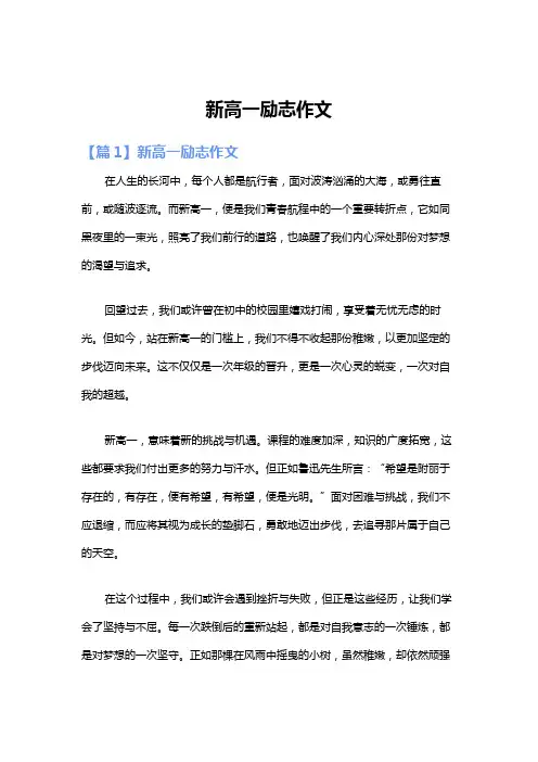 新高一励志作文