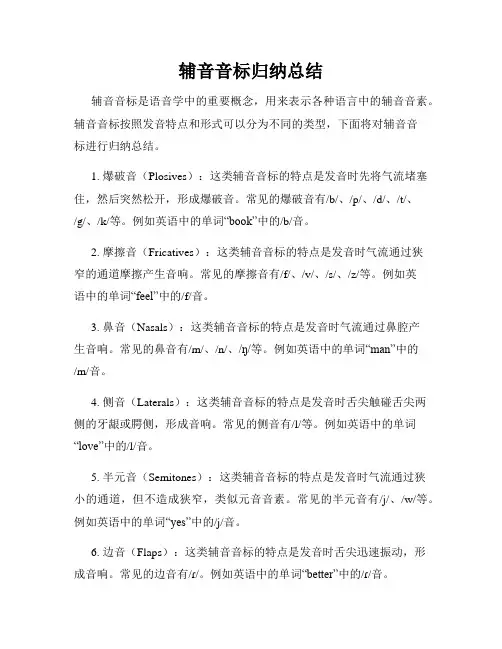 辅音音标归纳总结
