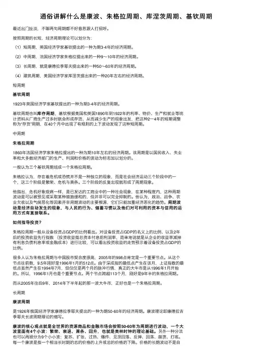 通俗讲解什么是康波、朱格拉周期、库涅茨周期、基钦周期