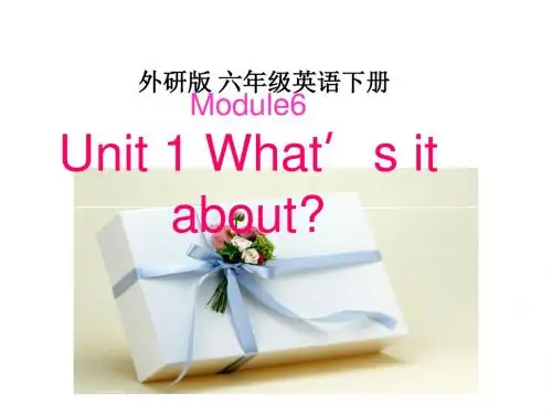 (外研版)六年级英语下册课件 Module 6 Unit 2(1)