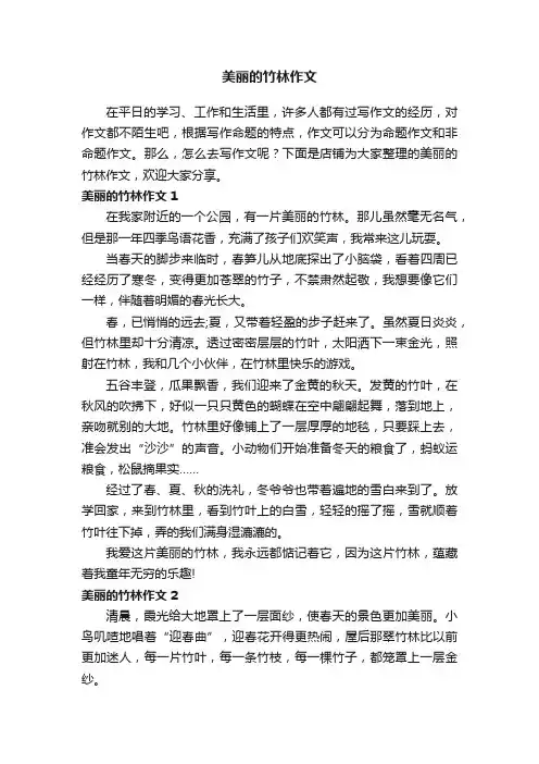 美丽的竹林作文