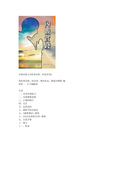 内观实践(马哈希法师、阿姜查等)