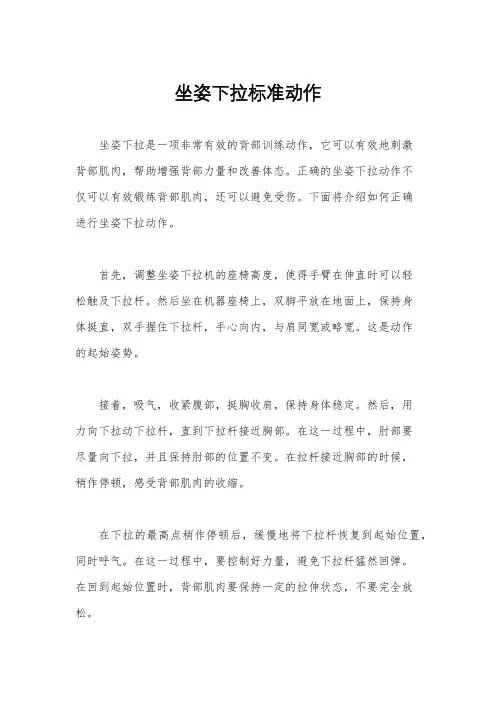 坐姿下拉标准动作