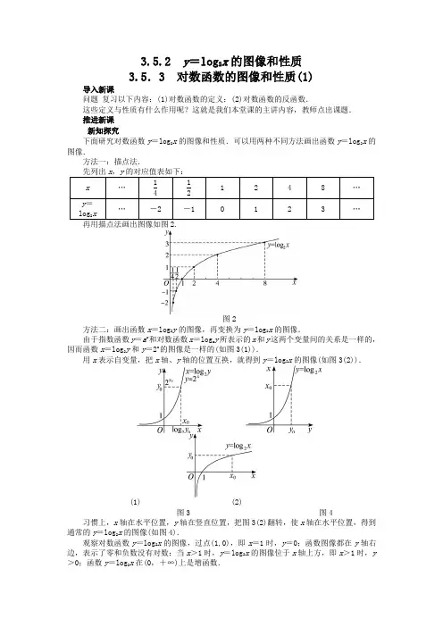 3.5.2——5.3 对数函数的图像和性质(1)