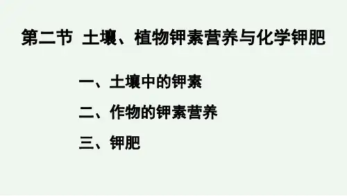土壤、植物钾素营养与化学钾肥