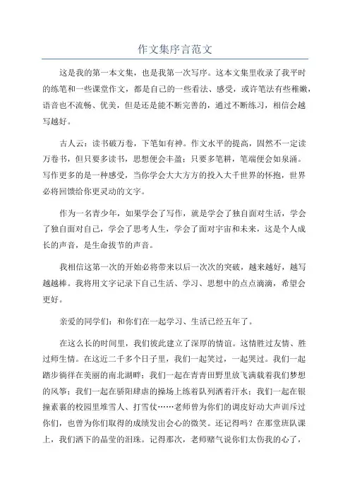 作文集序言范文