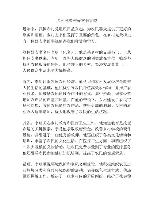 乡村光荣榜好支书事迹