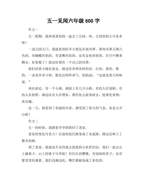 五一见闻六年级600字