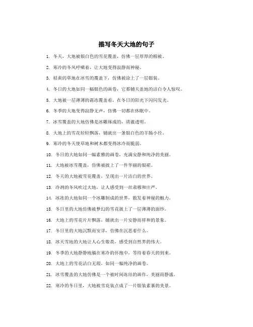 描写冬天大地的句子