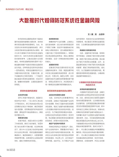 大数据时代如何防范系统性金融风险