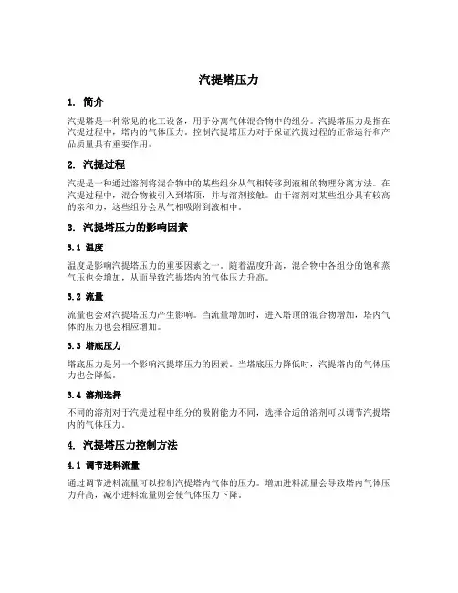 汽提塔压力