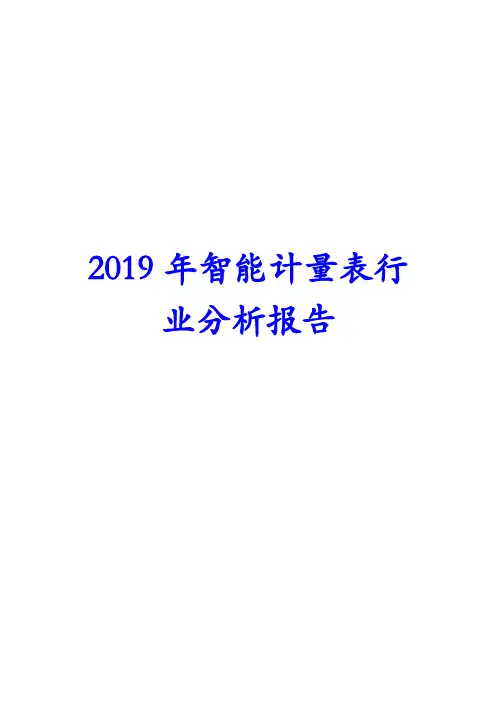 2019年智能计量表行业分析报告