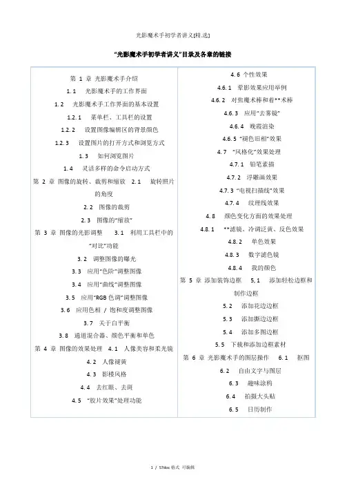 光影魔术手初学者讲义甄选