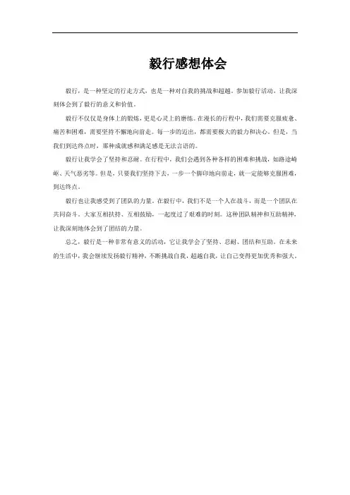 毅行感想体会