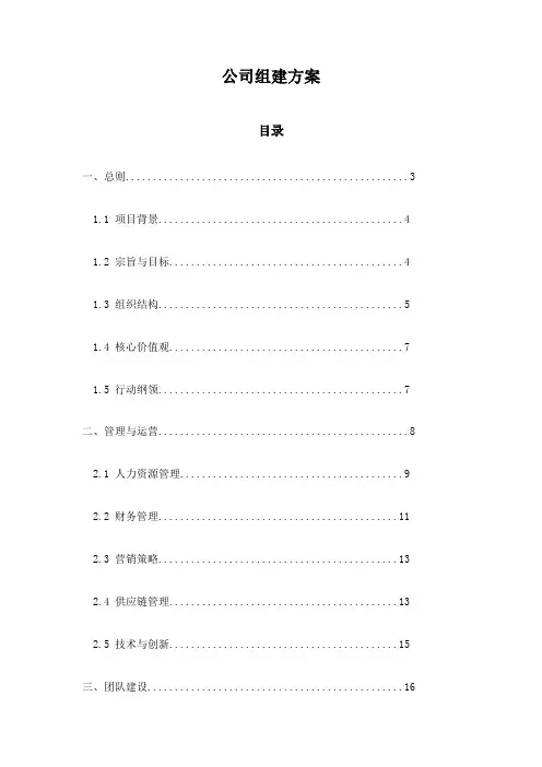 公司组建方案