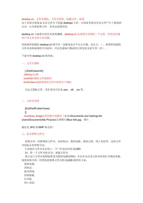 系统文件夹下Desktop.ini文件详解
