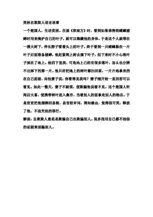 笑林自欺欺人语言故事