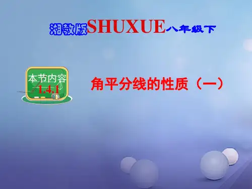 八年级数学下册 1.4.1《角平分线的性质(一)》课件 (新版)湘教版