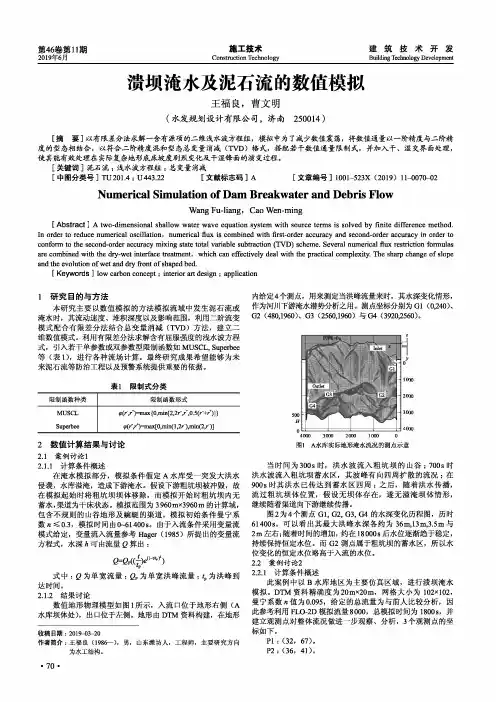 溃坝淹水及泥石流的数值模拟