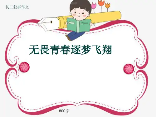 初三叙事作文《无畏青春逐梦飞翔》800字(共11页PPT)