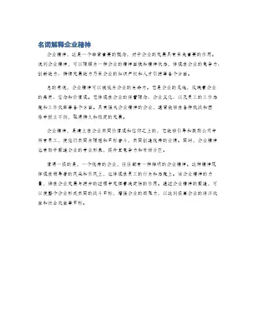 名词解释企业精神