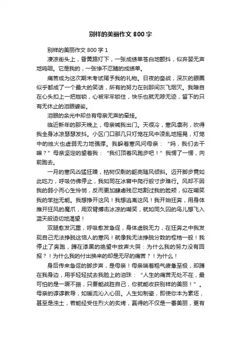 别样的美丽作文800字