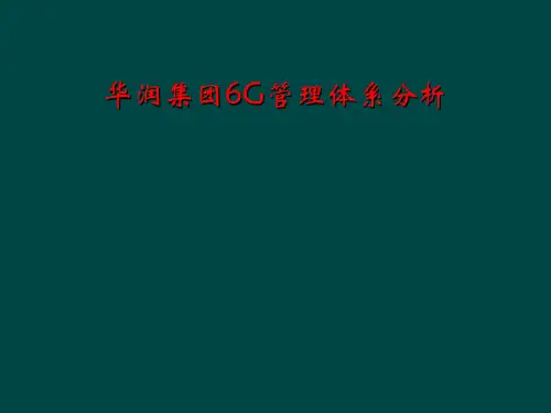 华润集团6G管理体系分析