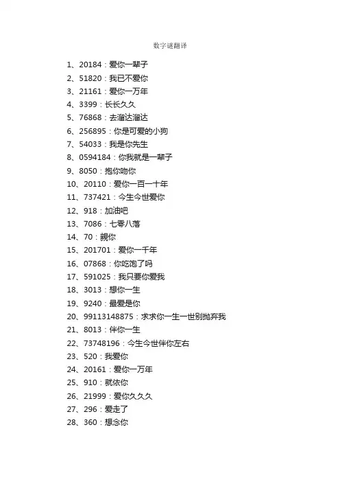 数字谜翻译