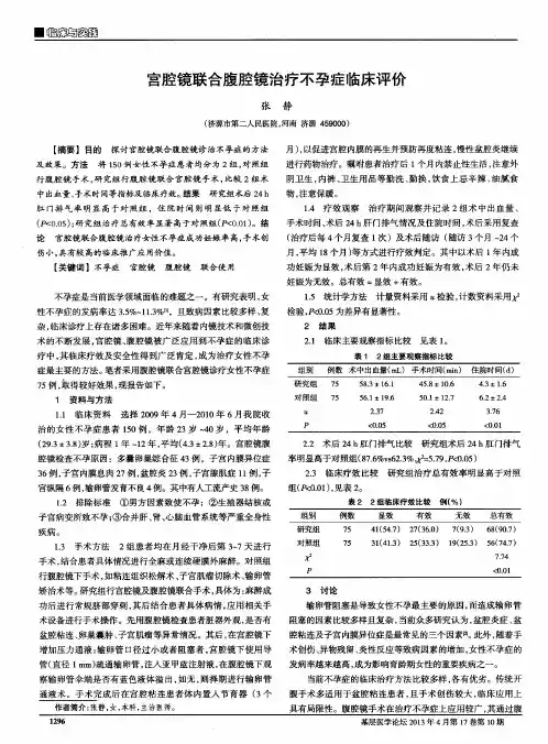 宫腔镜联合腹腔镜治疗不孕症临床评价