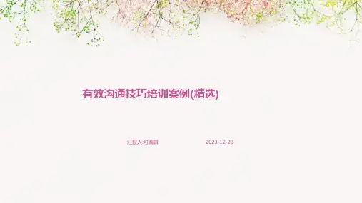 有效沟通技巧培训案例(精选)ppt