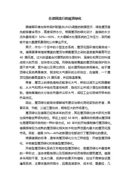 在德国流行的屋顶绿化