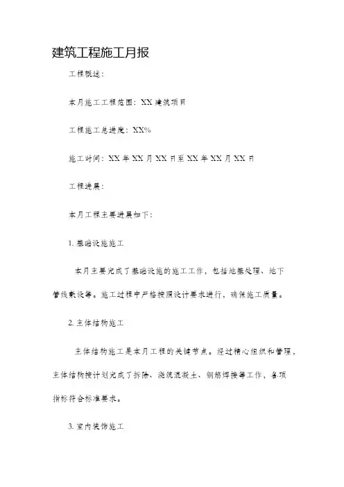 建筑工程施工月报