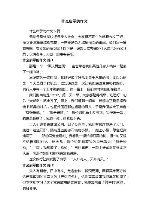 什么启示的作文5篇