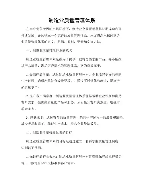 制造业质量管理体系