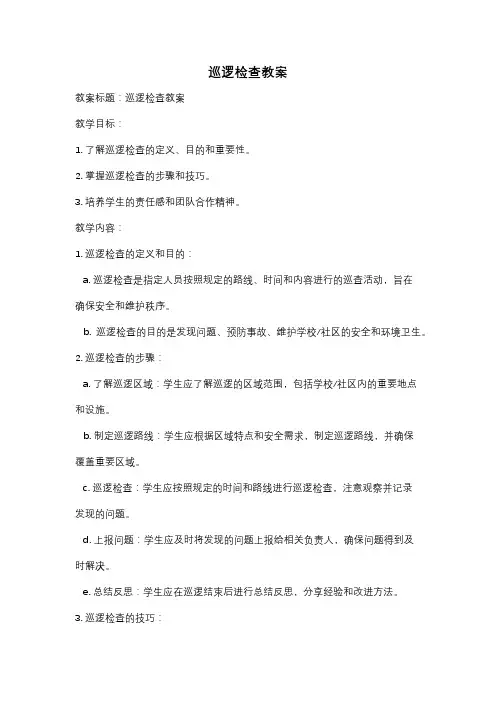 巡逻检查教案
