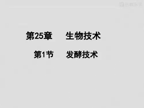 北师大版生物八下25.1发酵技术课件