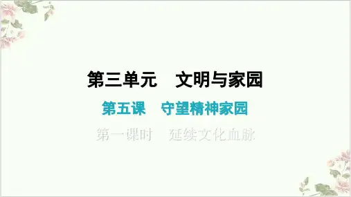 上册课件第五课延续文化血脉ppt部编版课件道德与法治九年级全一册