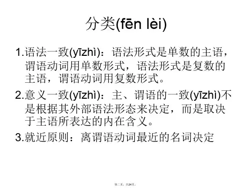 主谓一致就近原则演示教学