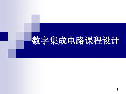 11=数字集成电路设计流程PPT课件