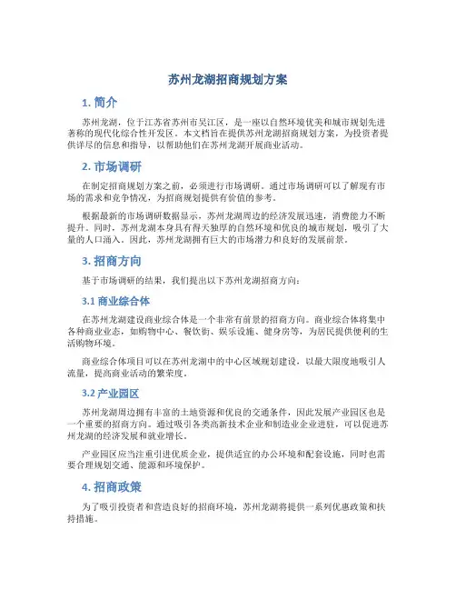 苏州龙湖招商规划方案