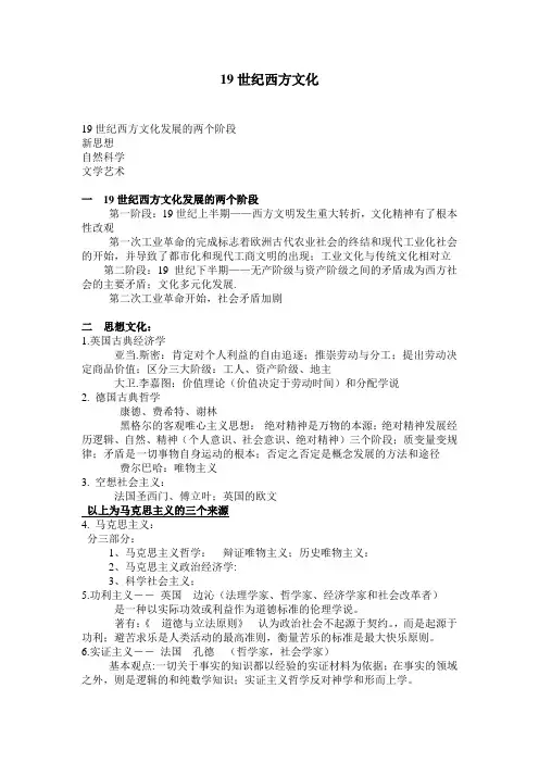 19世纪西方文化