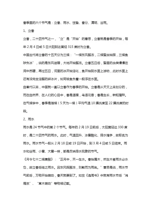 春季的6个节气