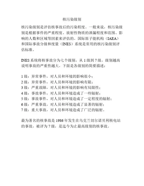 核污染级别